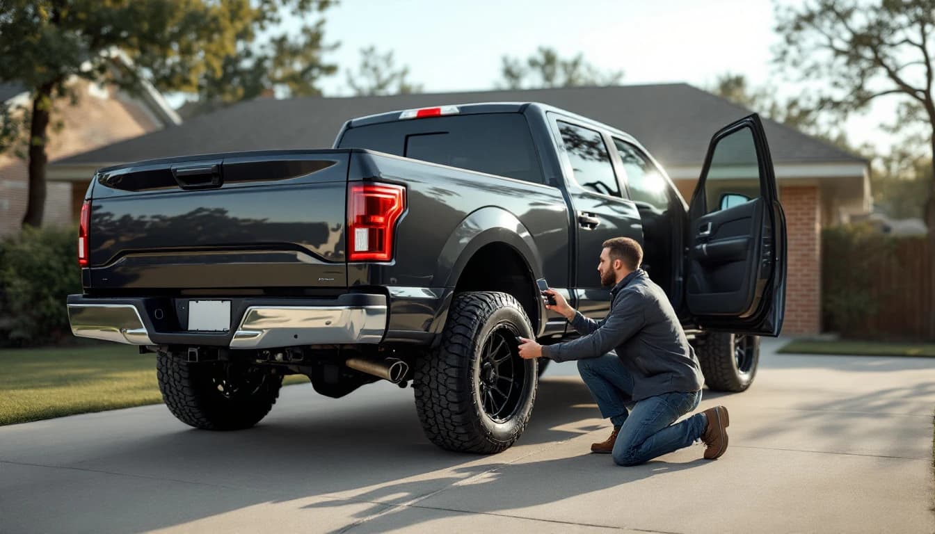 Cerrajero móvil programa una llave de repuesto para una camioneta RAM 1500 estacionada frente a una casa en Pleasant Grove, Dallas, Texas