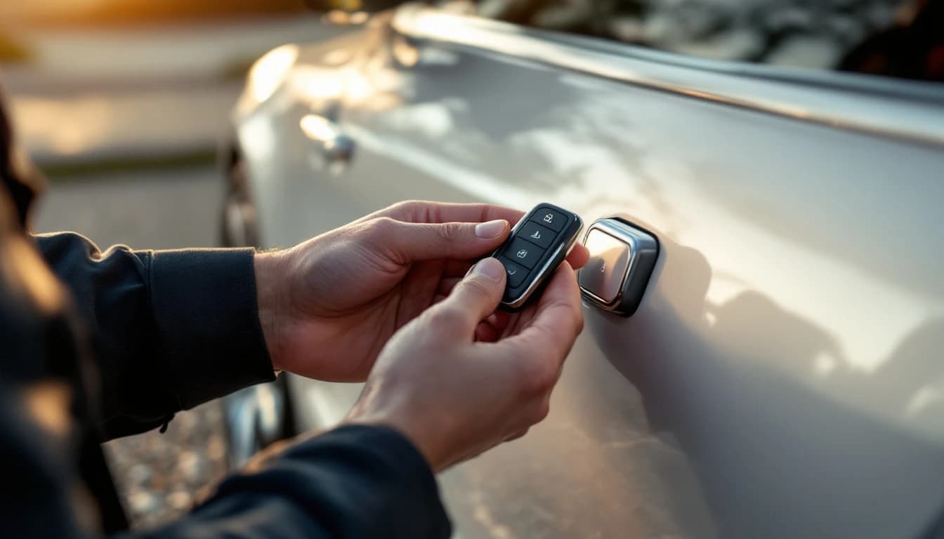Llave inteligente Smart Access de un Lexus RX junto al equipo de programación de un cerrajero móvil en Mesquite TX